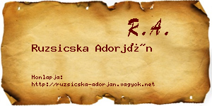 Ruzsicska Adorján névjegykártya